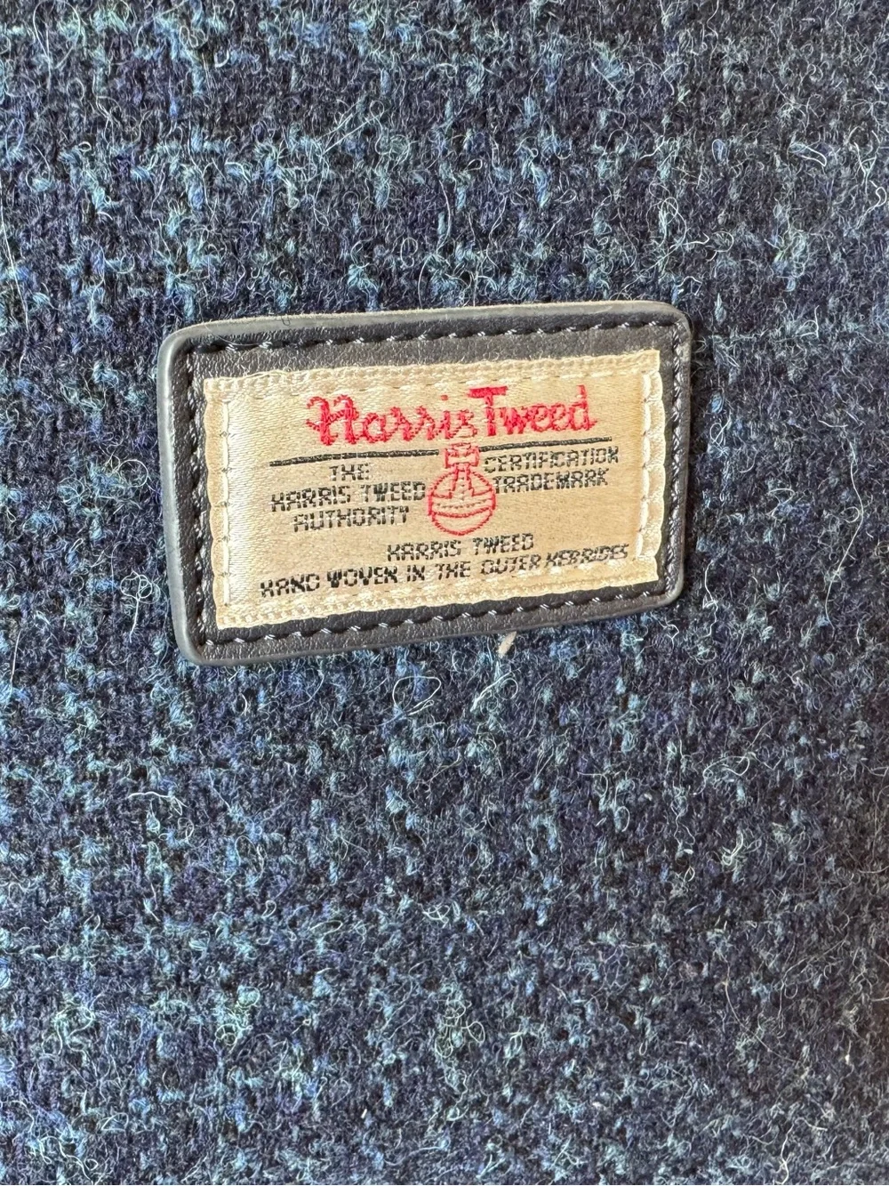 Harris Tweed Cassley Classic Wool Tartan Handbag Blue Basket Weave Scottish